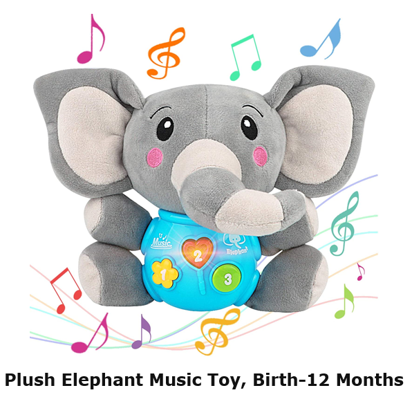 Plush Elephant Music Toy, Birth-12 Months