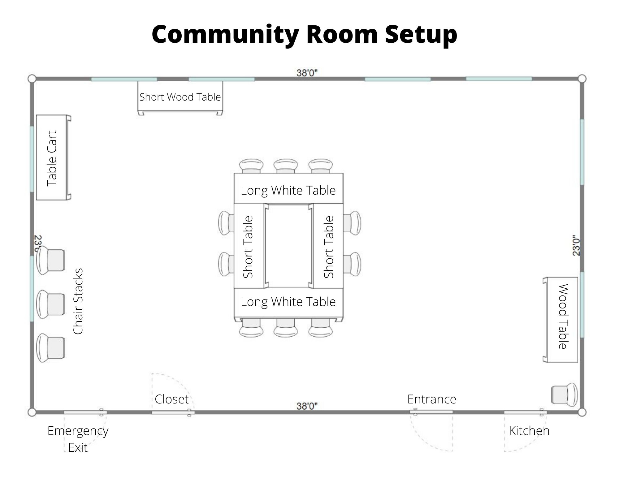 Community Room Setup Diagram